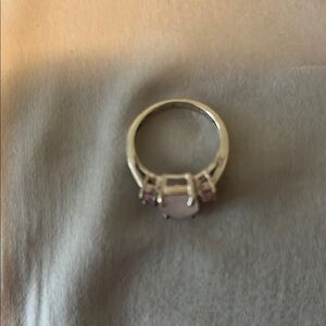 Elegant Silver and Pink Gemstone Ring